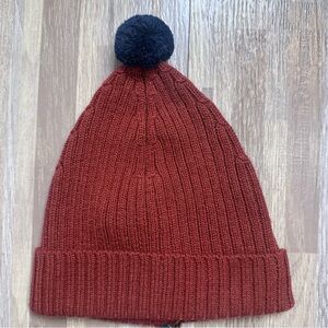 Alpaca Pom Pom Beanie for Kids - Burnt Henna NWT